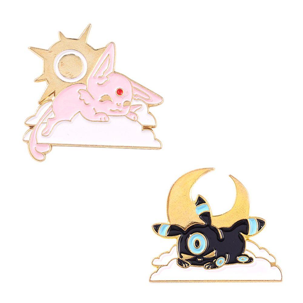 Mxbeauty Enamel Bros Aksesoris Jas Hewan Peri Ajaib Hadiah Perhiasan Kerah Matahari Dan Bulan Enamel Pin