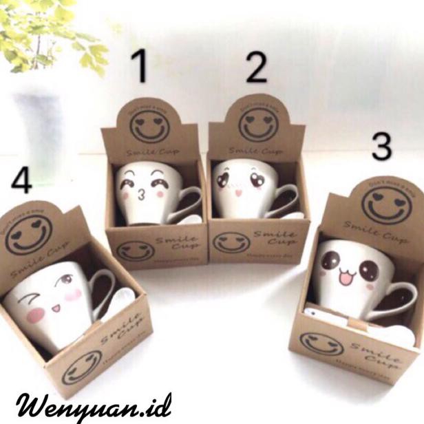 Cangkir Emoji / Cangkir Lucu / Cangkir Unik / Mug Lucu / Mug Keramik