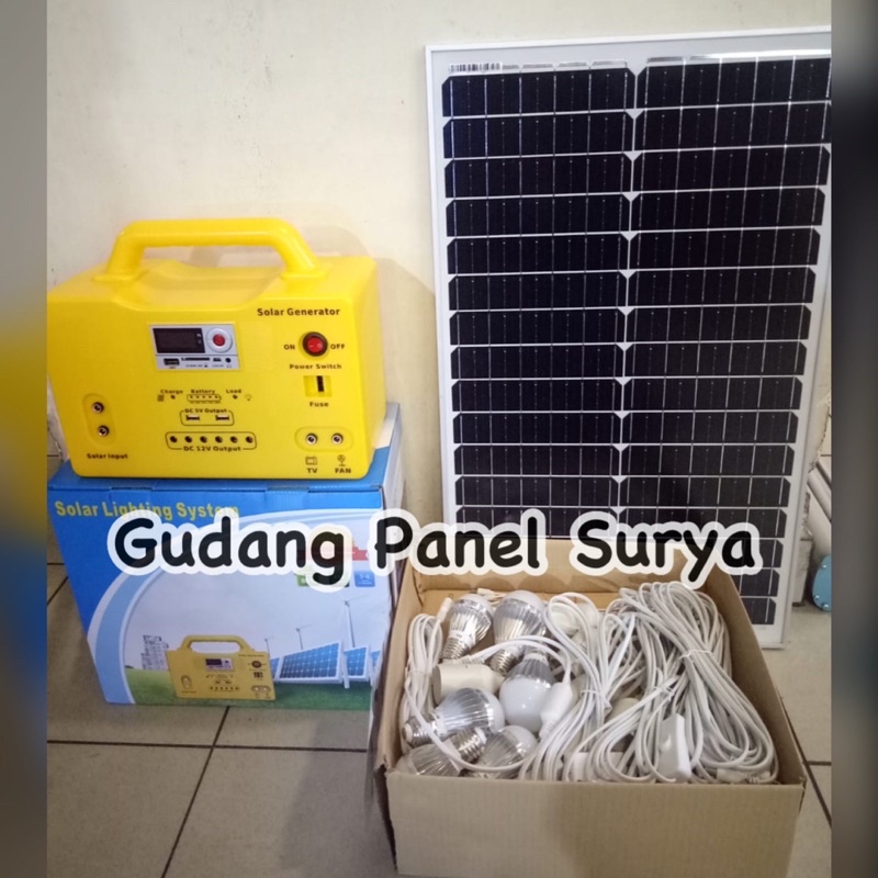 Paket SHS Solar Generator Lighting Home System 50W SG1250W Solar Lighting Kit