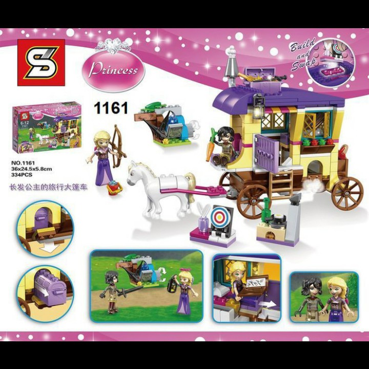 Brick SY1161 SY 1161 Disney Princess Rapunzel Travelling Caravan