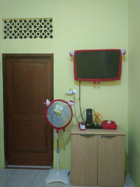 Grosir Set 4 In 1 List/ Cover/ Bando Tv, Kipas, Sarung / Cover Remot, Tissu Karakter / Boneka