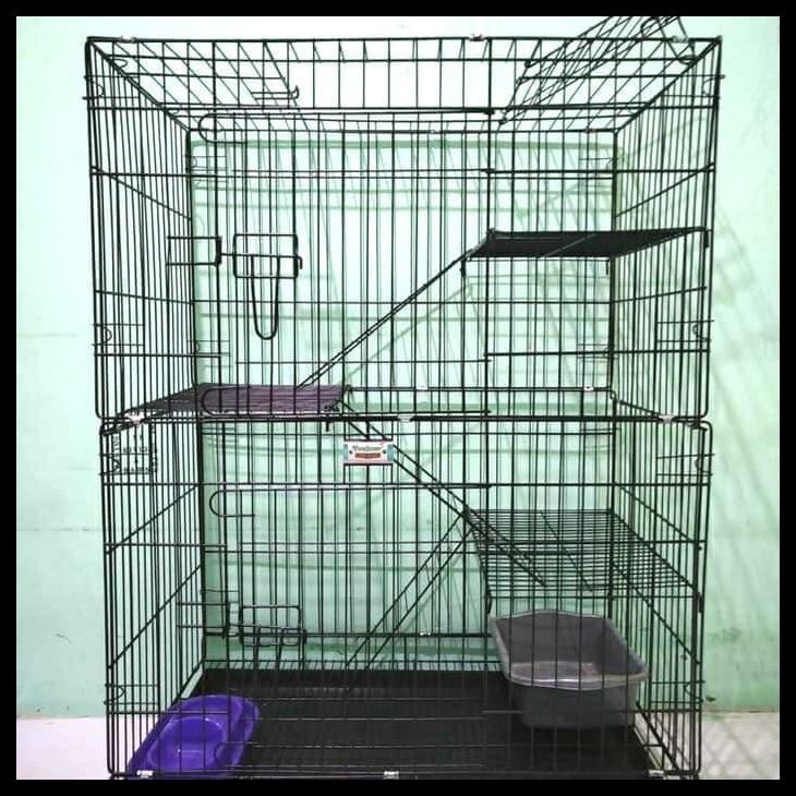 Kandang Kucing Tingkat 3 / Kandang Kucing Besi Lipat Tingkat 3