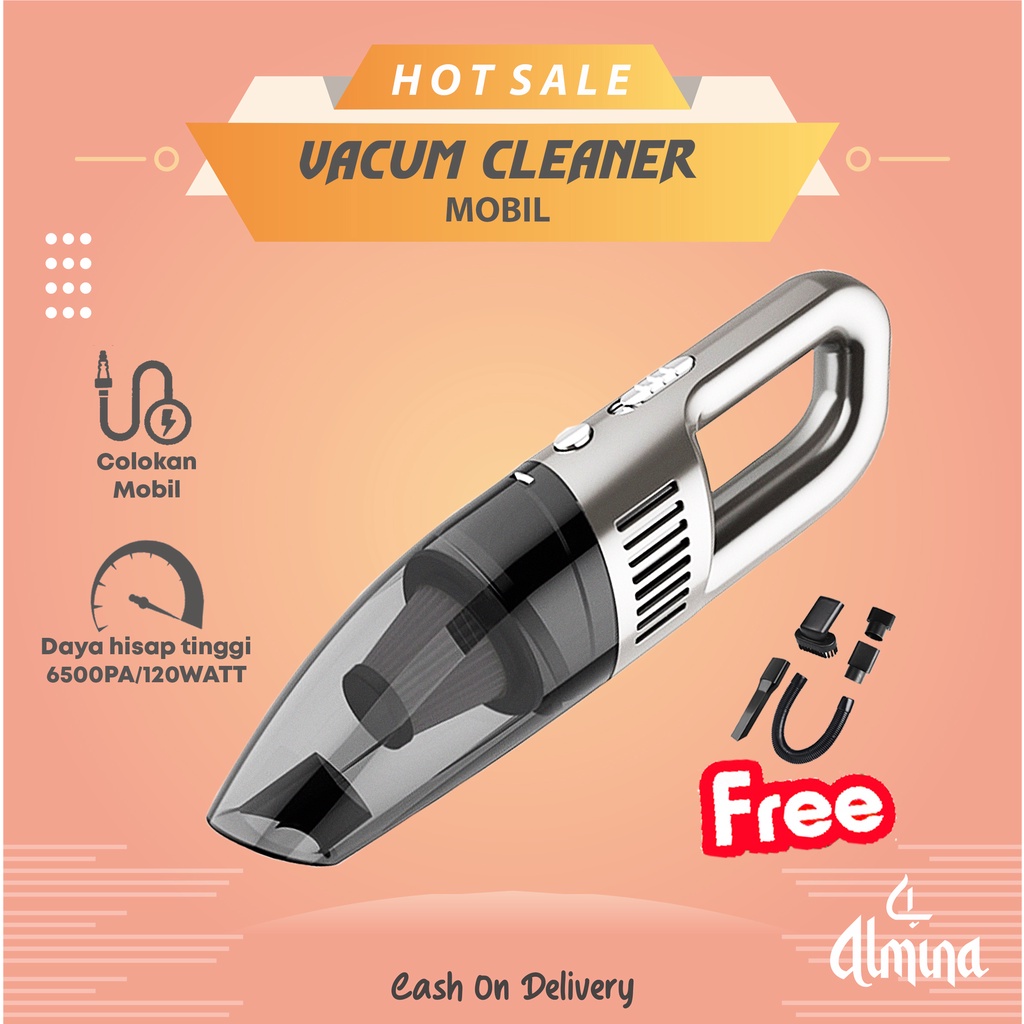 Vacum Mobil Vacum Cleaner Mobil 12V 120WATT Penyedot Debu Portable Mini Penghisap Debu Praktis Almina