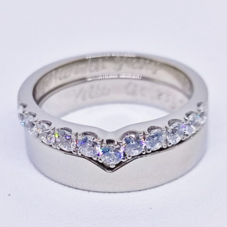 Cincin Tunangan Couple Perak Asli Ukir Nama A103