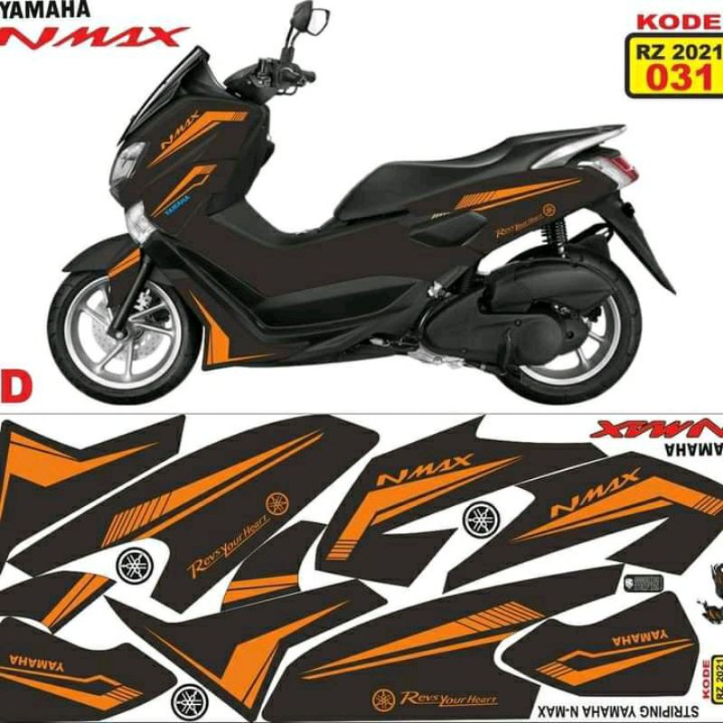 (Bisa COD) stiker Yamaha nmax lama lis body variasi motor Yamaha nmax striping nmax 155 old