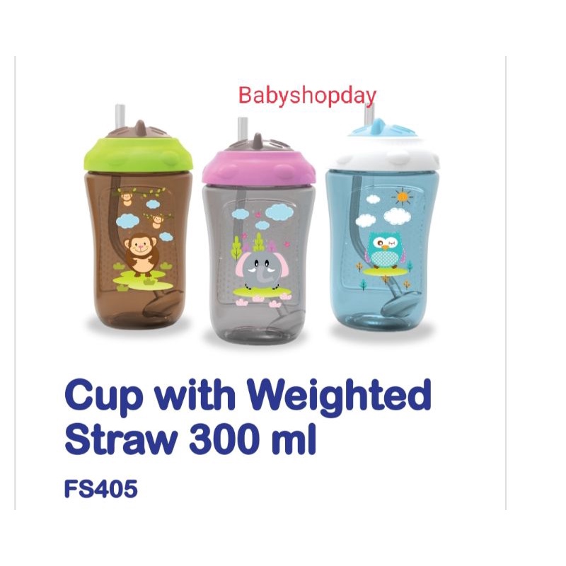 Botol minum anak sedotan Baby Safe, Cup with weighted straw FS405 babysafe