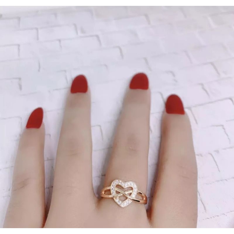 Cincin love rosegold fashion wanita titanium original anti luntur dan karat