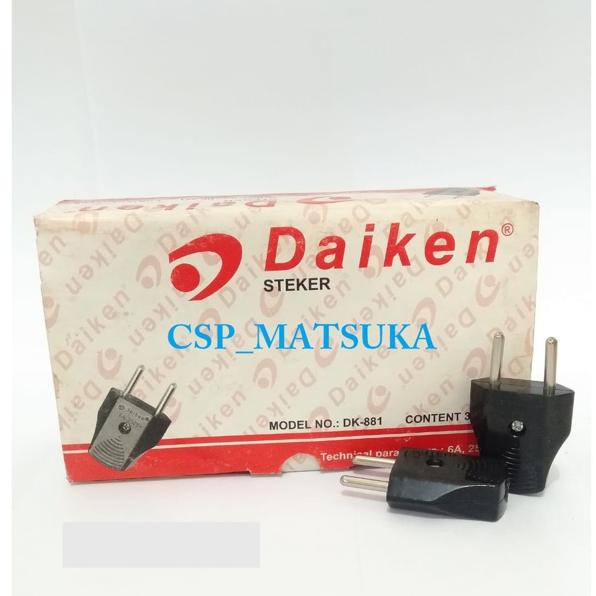 Steker Gepeng Biasa Hitam DK-881 Daiken