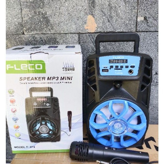 Speaker Bluetooth Speaker Aktif Bluetooth Speaker Bluetooth Karaoke FLECO F-410 Bonus MICROPHONE