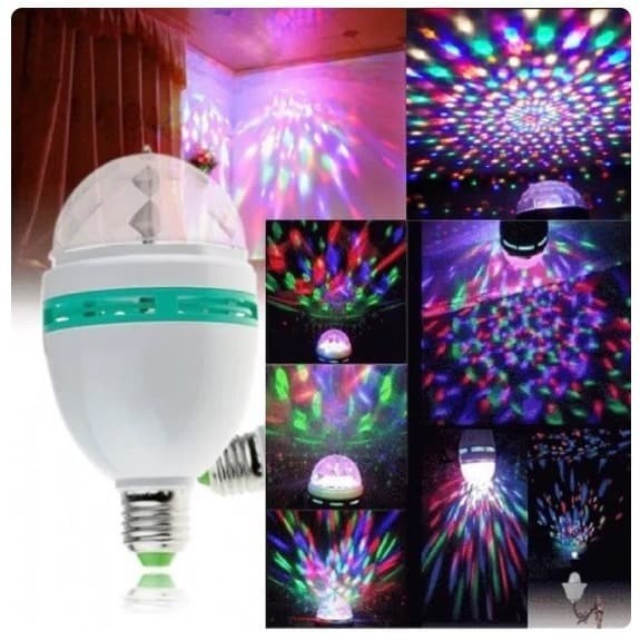 LED Lampu Disco Putar Warna Warni Full Colour - Lampu Bohlam Disko Rainbow Putar- Lampu Diskotik