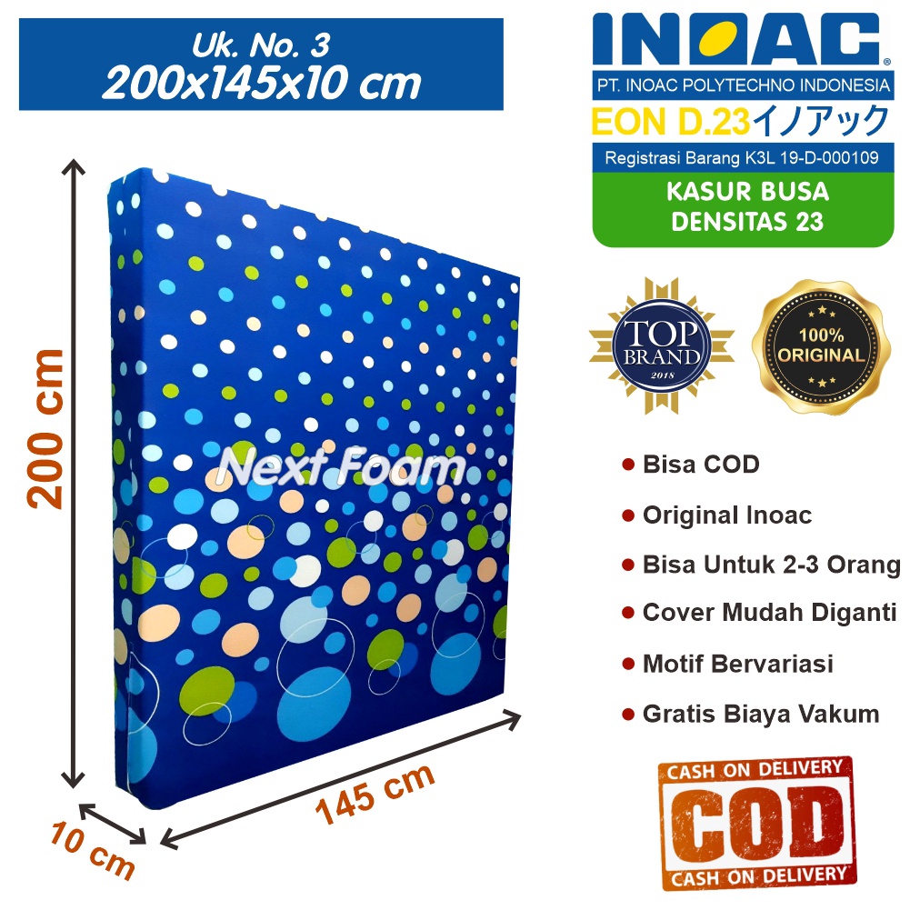 Kasur Busa Inoac Ukuran No 3 200x145x10 cm Tebal 10 cm EON D23 ORIGINAL INOAC Asli