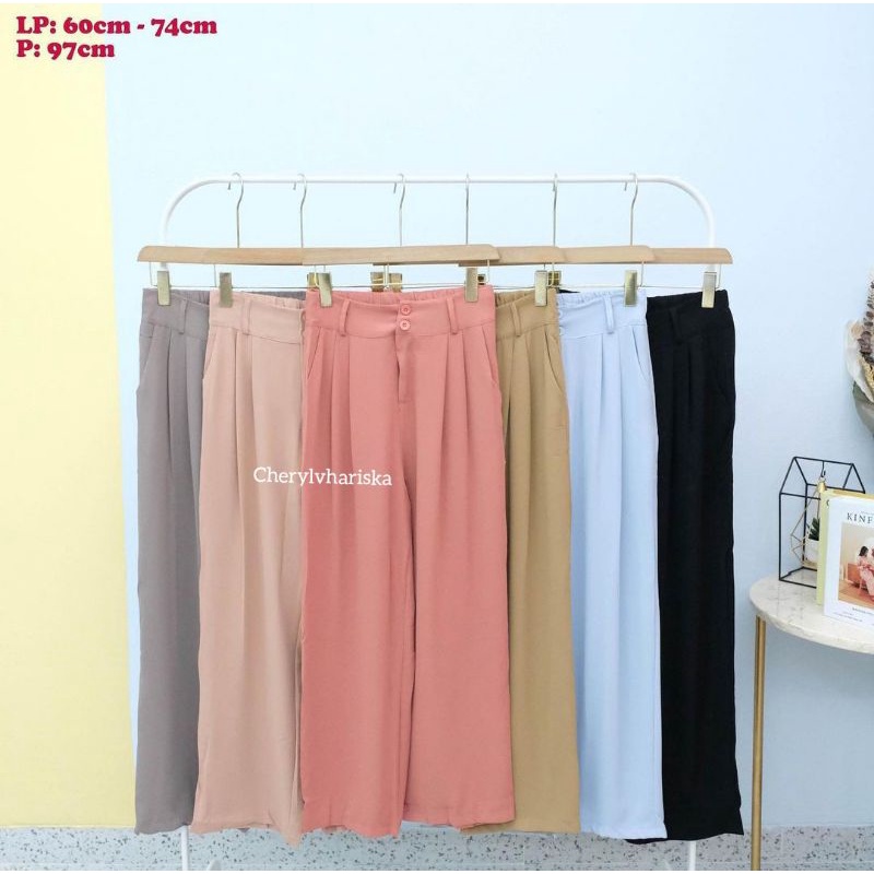 celana kulot wanita highwaist premium Korean style anti kusut