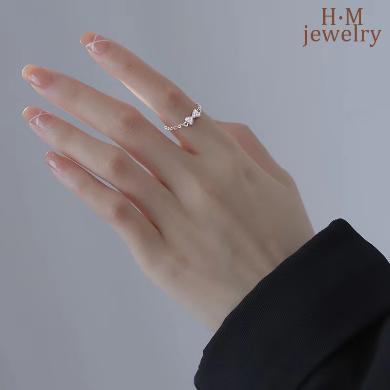 Cincin Sterling Silver 925 Model Pita Dengan Berlian Imitasi Untuk Wanita 2022