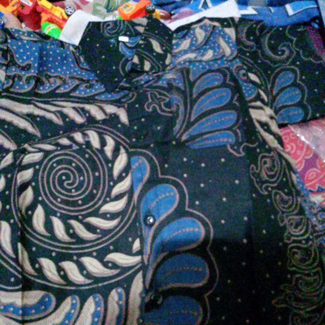 Batik Couple Keluarga Sania Ruffle Ori Ndoro Jowi Dnt Puser Biru