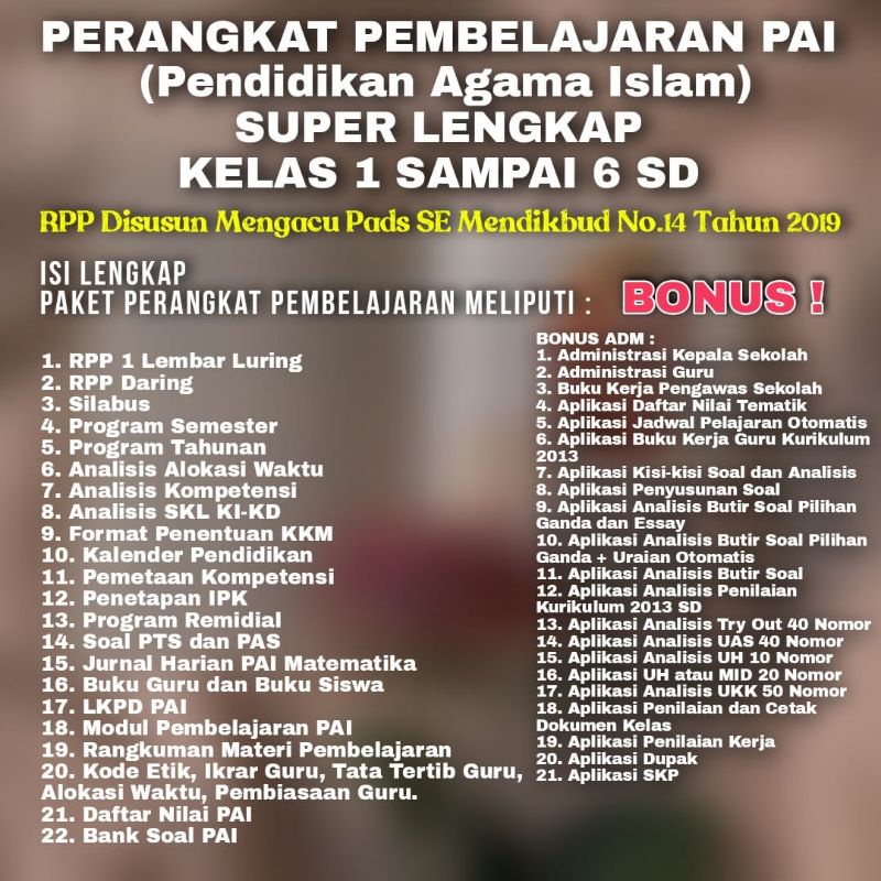 PERANGKAT PEMBELAJARAN PAI KELAS 1-6 SD