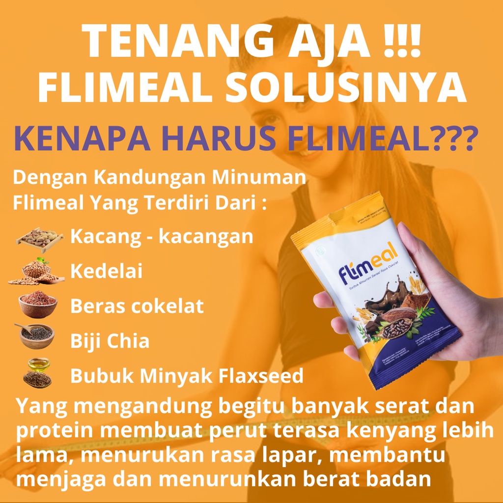 Flimeal 4 Box Makanan Diet Rendah Kalori Sereal Coklat Meal Replacement By Flimty Halal BPOM