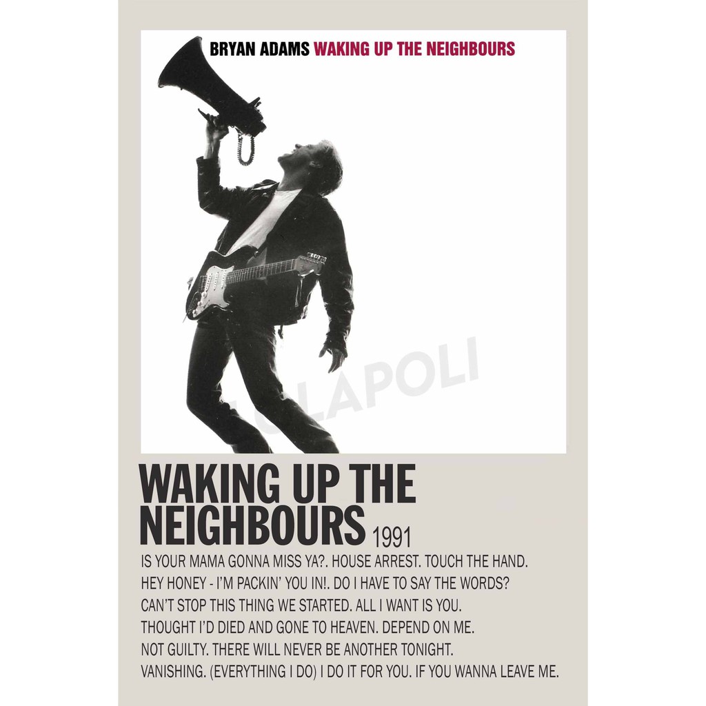 Poster Cover Album Waking Up The Neighbours - Bryan Adams