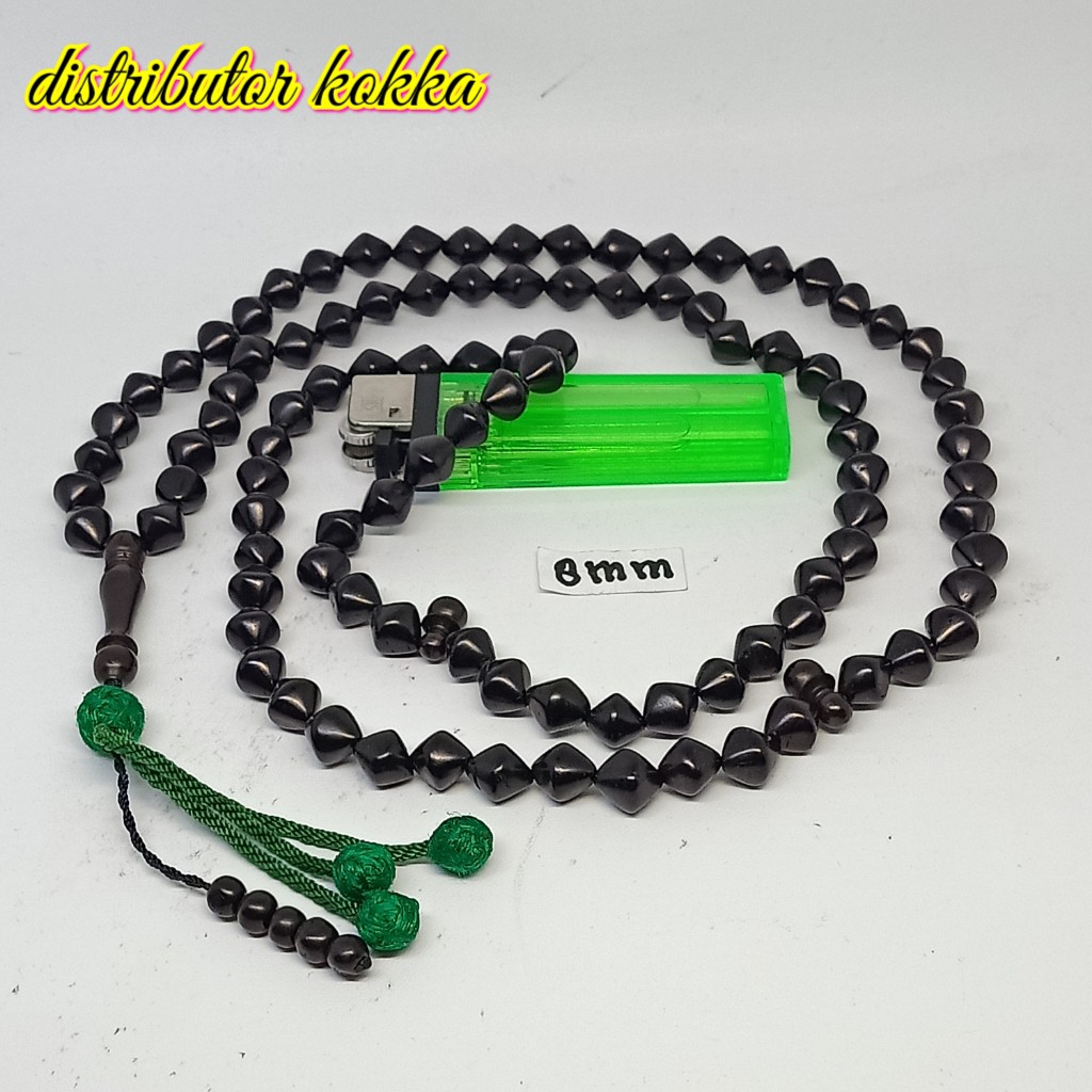 ( SUPER MURAH ) Tasbih Kokka kaukah 99 wajik rumbai 8 mm hitam