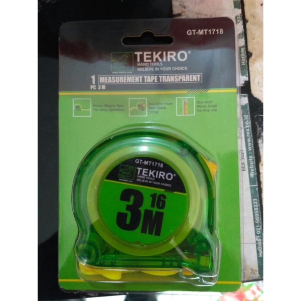 TEKIRO - METERAN 3 METER - MEASUREMENT TAPE 3 METER - ORIGINAL - MURAH