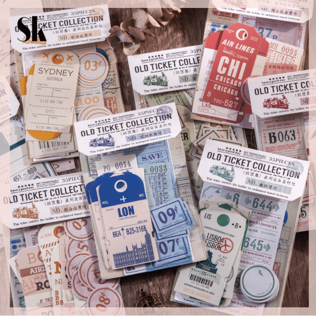 

SKSHOP Kertas Dékor / Decor Paper DIY OLD TICKET COLLECTION 35 lembar - OT043