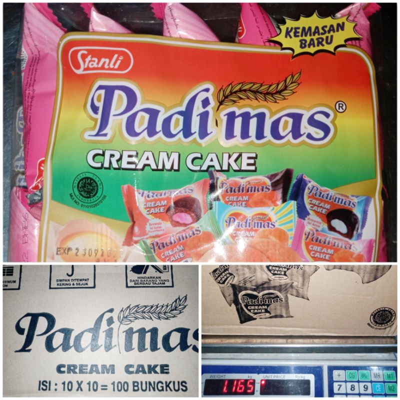 PADIMAS BOLU CREAM CAKE ANEKA RASA COKLAT PANDAN STRAWBERRY 10GR @PACK ISI 10 PCS