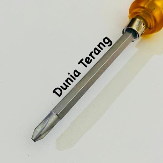 Obeng Bolak Balik Tembus ATS 4 in - Obeng BB Tembus ATS Ketok 4&quot; - Two Tips Changeable Screwdriver