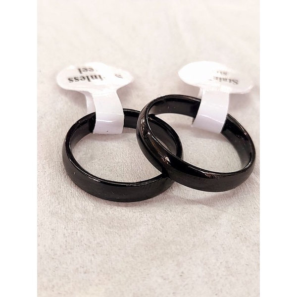 Cincin Couple Black titanium Polos Asli