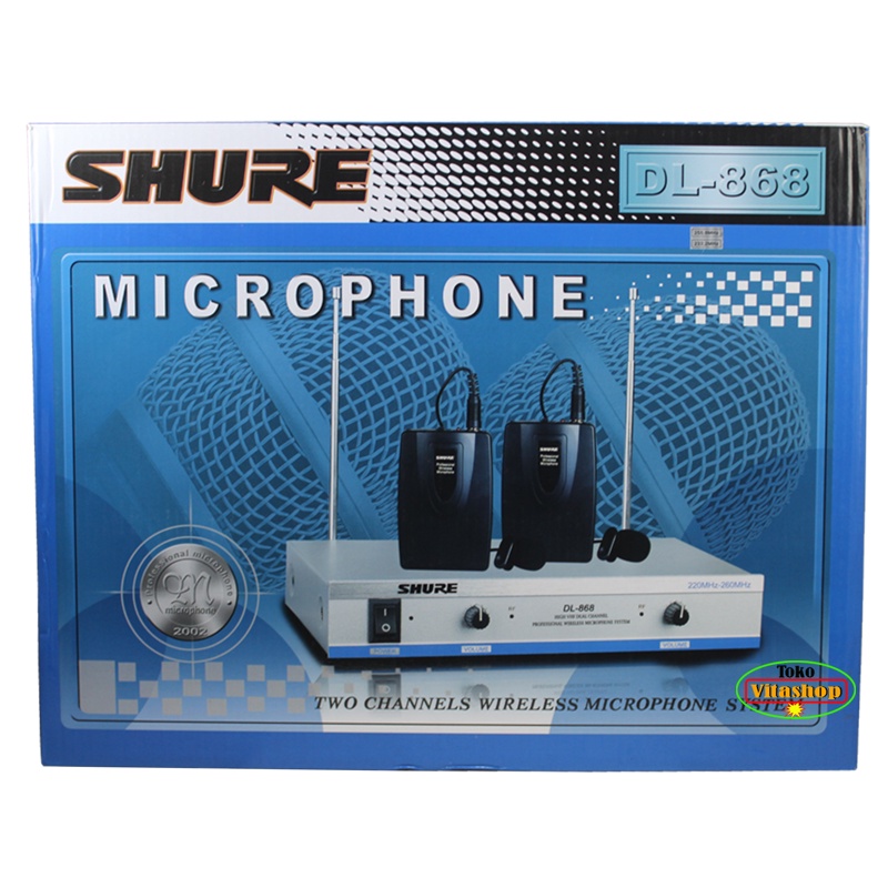 Mic Wireless SHURE DL 868 2 Microphone PEGANG