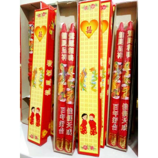 Lilin pernikahan adat cina tionghua