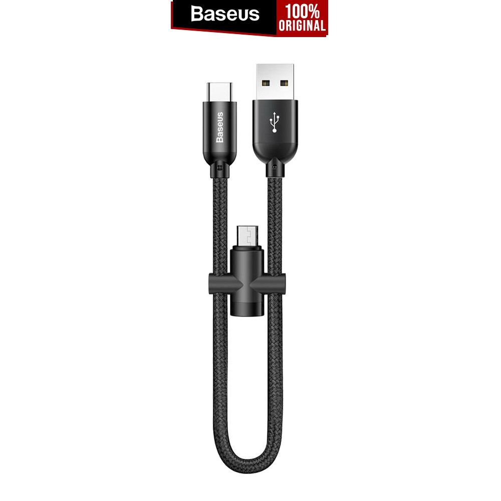 

kabel Charger Baseus U-Shaped Portable USB Type C to Lightning / C to Micro Cable