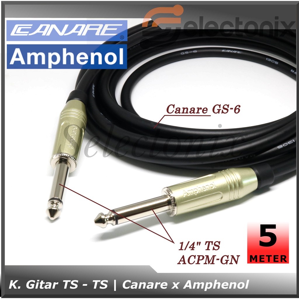 Kabel Instrument/Gitar 1/4&quot; TS - TS | Canare x Amphenol [5m]