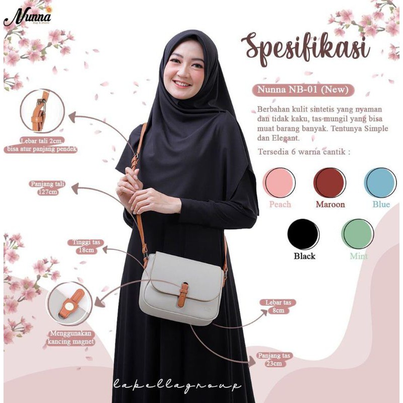 Original Nunna Sling Bag Tas Selempang Wanita Simple NB-01 Series #nayyarastore