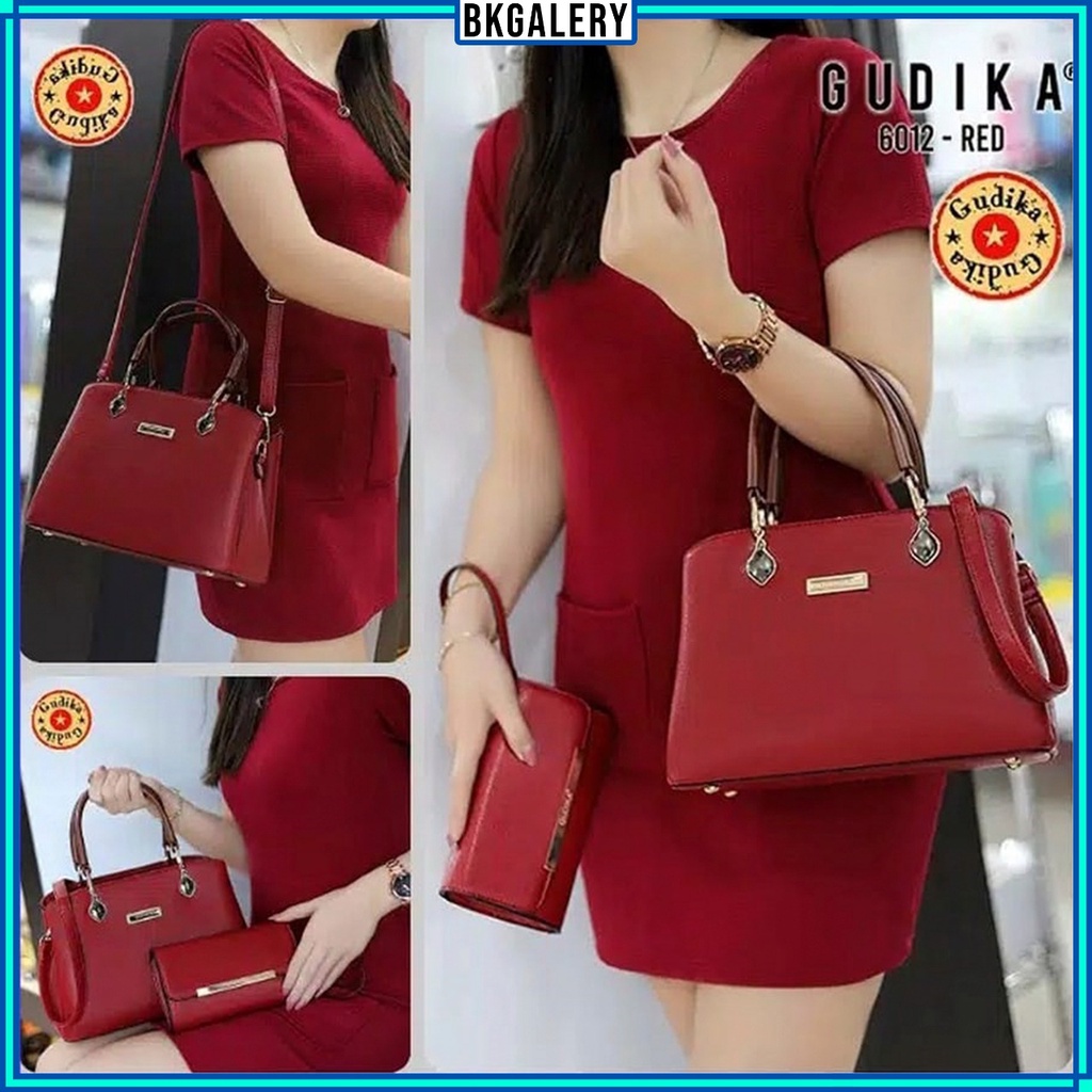 GROSIR COD GUDIKA bag 6012 set 2 in 1, tas gudika selempang wanita original import batam terbaru