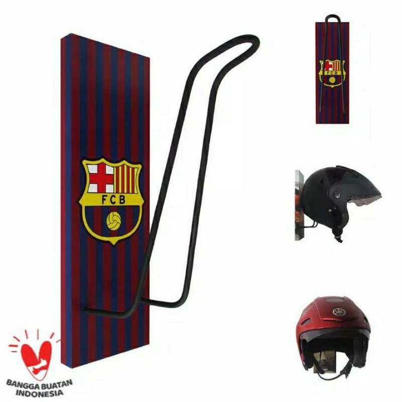 Rak Helm/ Rak Gantung Kayu/ Gantungan Helm/ Rak Helm Motor Barcelona