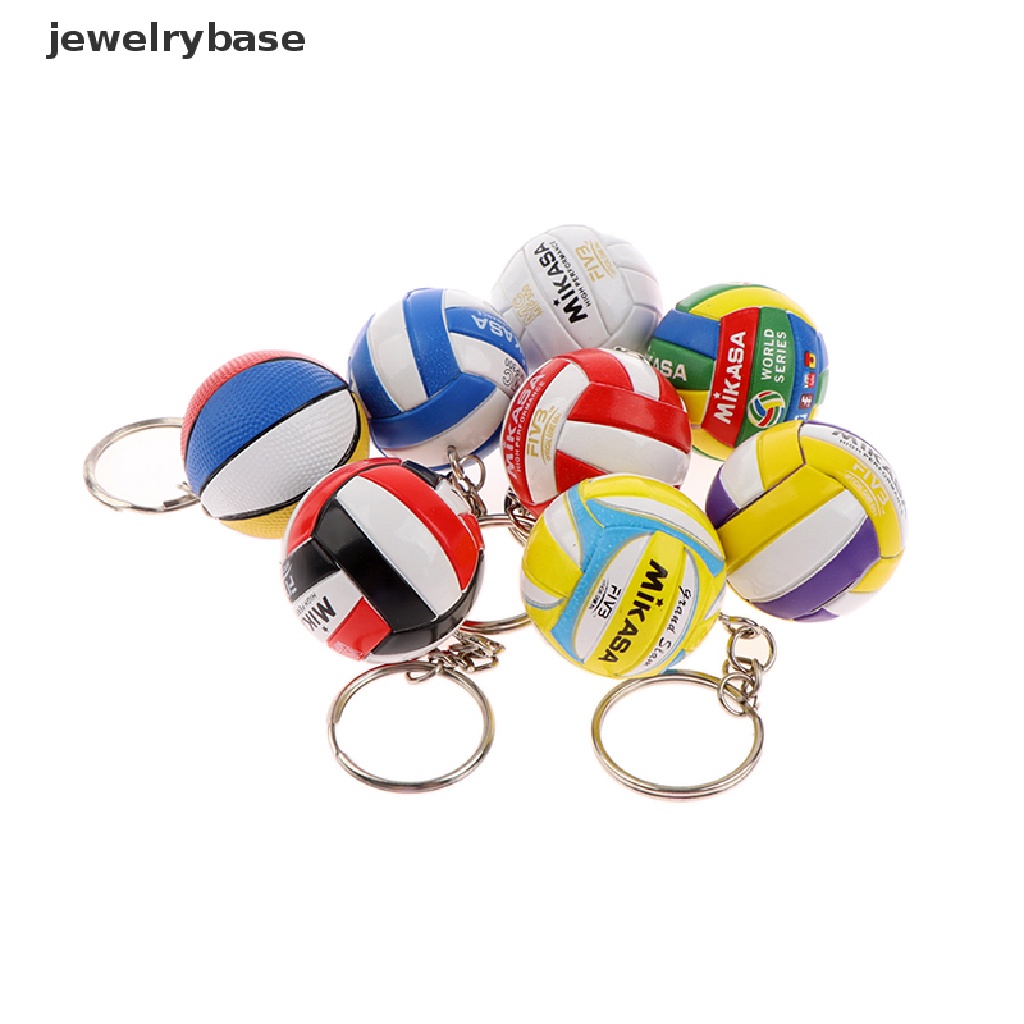 Gantungan Kunci Bentuk Bola Voli Pantai Bahan PVC