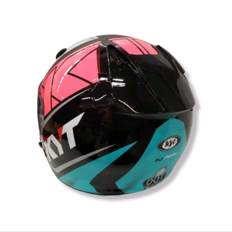 KYT DJ Maru #17 Black Aqua Fuxia