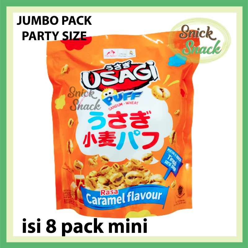 

Usagi Wheat Puff Caramel Party Size Jumbo 1 Pack Besar isi 8 Mini Pack popcorn gandum