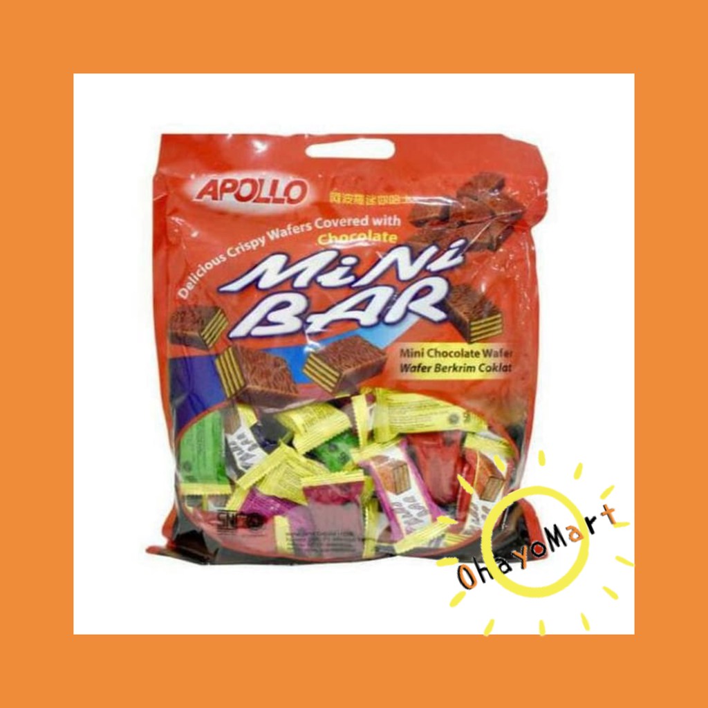 Apollo Mini Bar Cokelat/ Biskuit cokelat / Wafer cokelat 300g