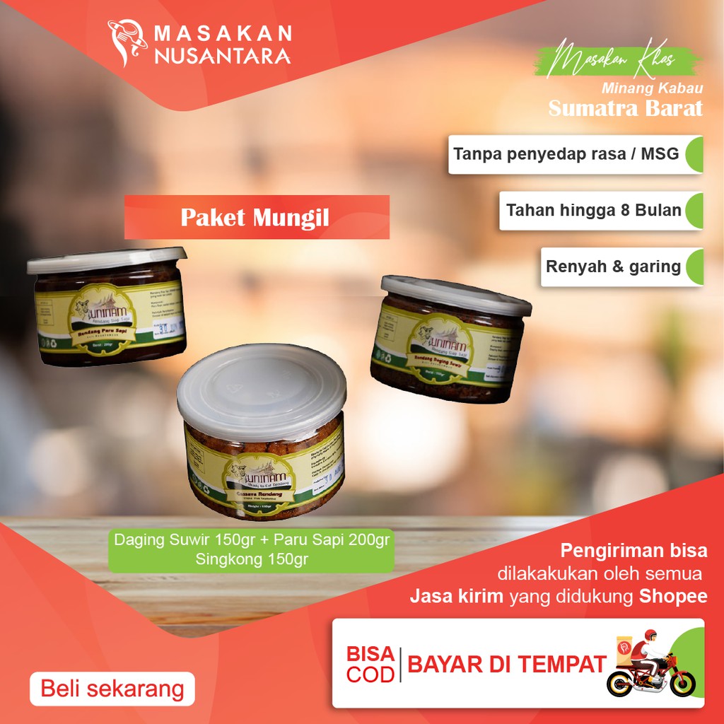 

Rendang Paket Mungil / Makanan Kemasan Rendang Sapi Rendang UniNam Rendang Makanan Cepat Saji