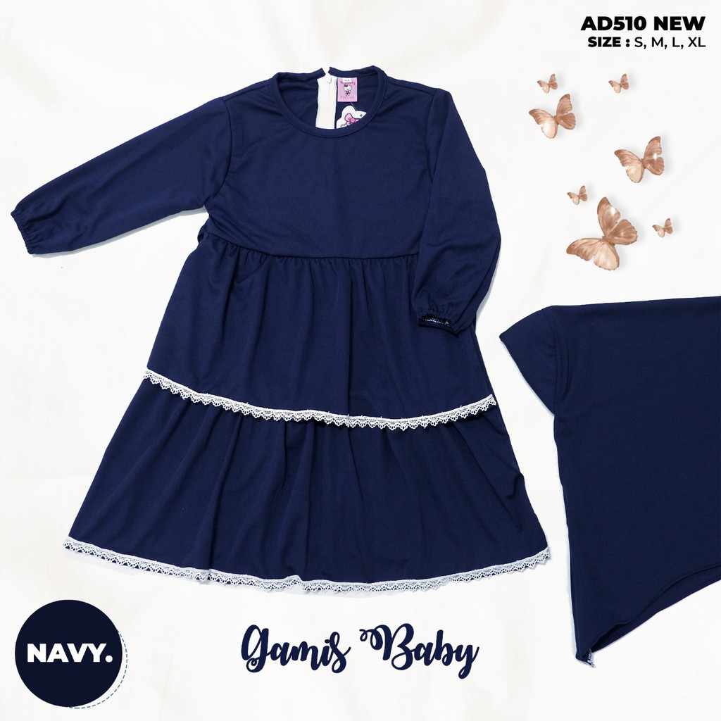 Gamis NewBorn Perempuan | Baju Baby Perempuan | Baju Muslim Bayi Perempuan Set Hijab COD
