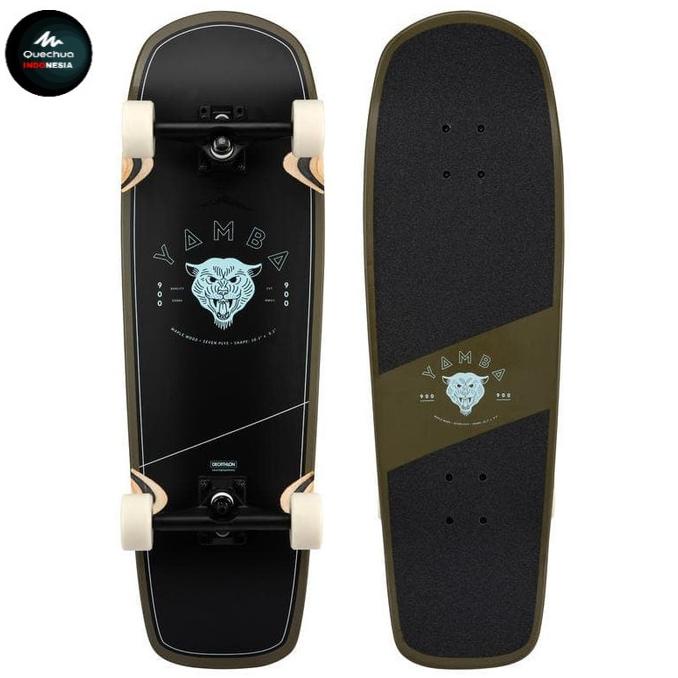 OXELO Skateboard Dewasa YAMBA CRUISER 900 - Tiger Khaki 30,3 INCHI