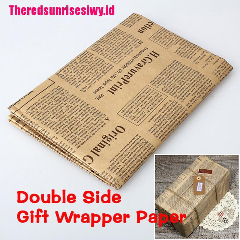 Vintage Double Sided Kraft Paper Wrapping Paper Kantong Hadiah Natal