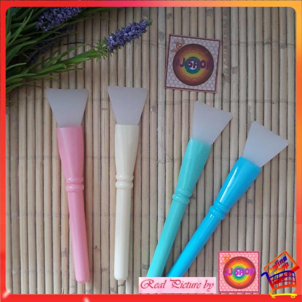 Kuas masker silikon putih gagang warna polos jj shop collection