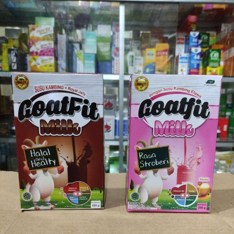 

GOATFIT MILK PUTIH strawberry coklat susu Kambing ettawa plus Royal jelly I DIJAMIN HALAL