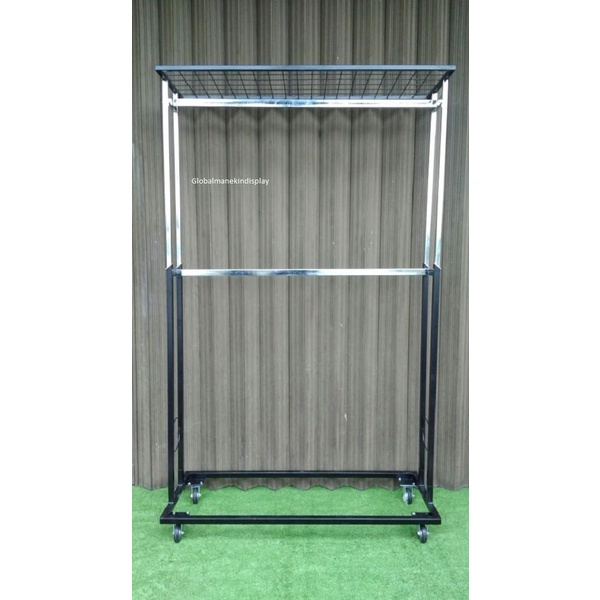 Laundry Gawang Baju 2 Tingkat - Gawang Baju Dari Besi - Tinggi 2M