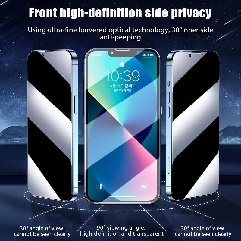 Pelindung Layar Tempered Glass Anti spy Untuk iPhone SE 2022 11 12 13 Pro MAX Mini X XS MAX XR 6 6s 7 8 Plus SE 2020