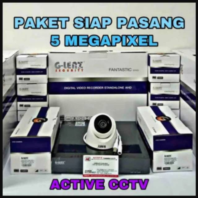 PAKET KAMERA 5MP CCTV GLENZ 1 CAMERA 5MP FULL HD 5 MP MEGAPIXEL 2560 P 4CH CH CHANNEL 2560P MURAH
