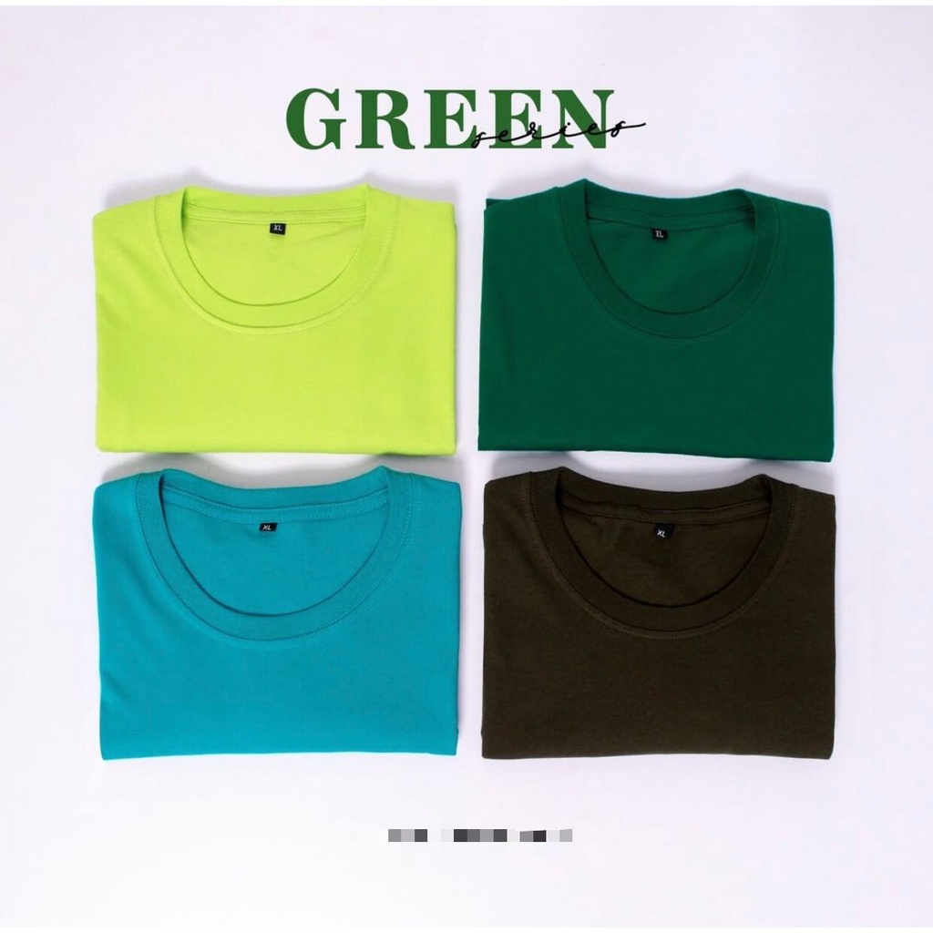 [Wrestlerstudio] Kaos Polos Basic Tshirt GREEN SERIES Unisex Premium Cotton Combed 30s