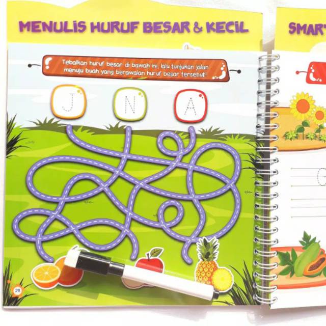 Smart Workbook Menulis Huruf Besar &amp; Kecil (Buku Tulis Hapus)