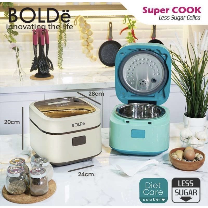 BOLDe SUPER COOK LESS SUGAR CELICA 1,2 LITER - MAGIC COM DIGITAL - RICE COOKER - Low Carbo Diet